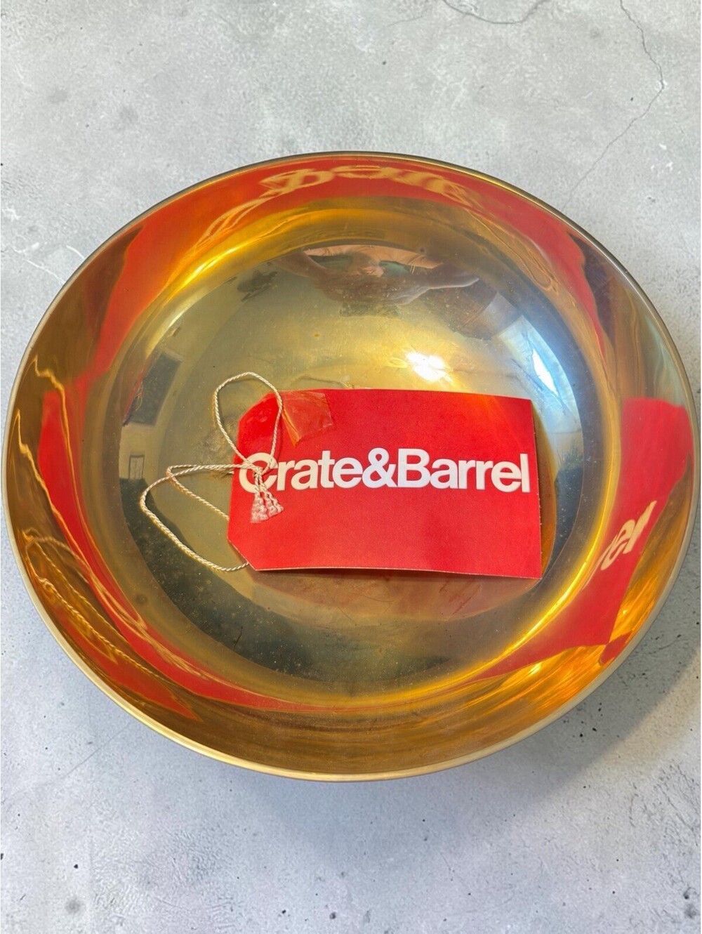 Crate & Barrel Brass Bowl 8” Very Nice Solid Brass